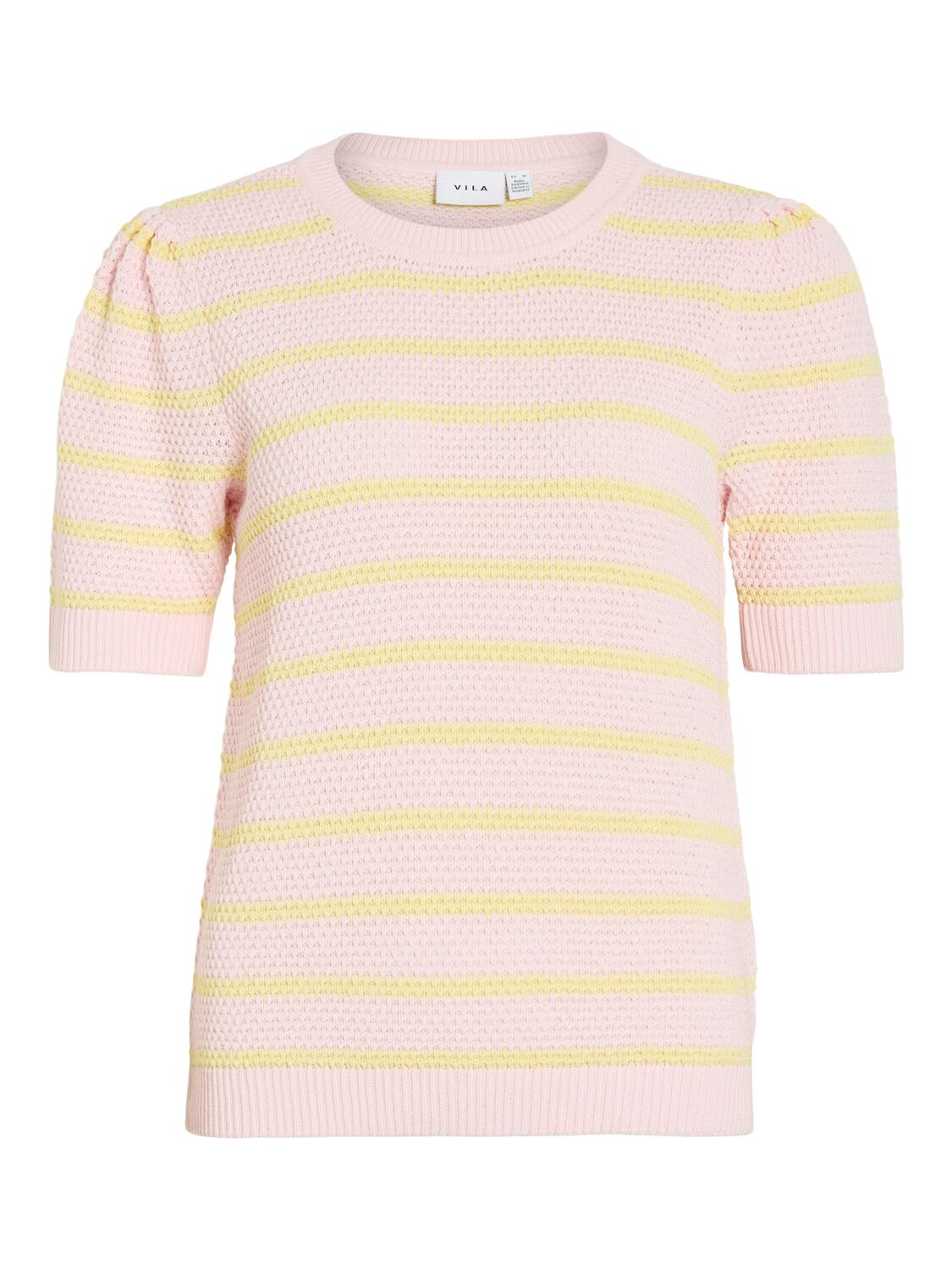 Vidalo Stripe kortærmet striktrøje -Cherry Blossom